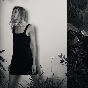 ZARA knit square neck mini dress